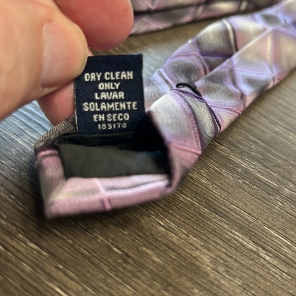 Stafford Performance Men’s Silk Necktie Purple Gray - Picture 6 of 6